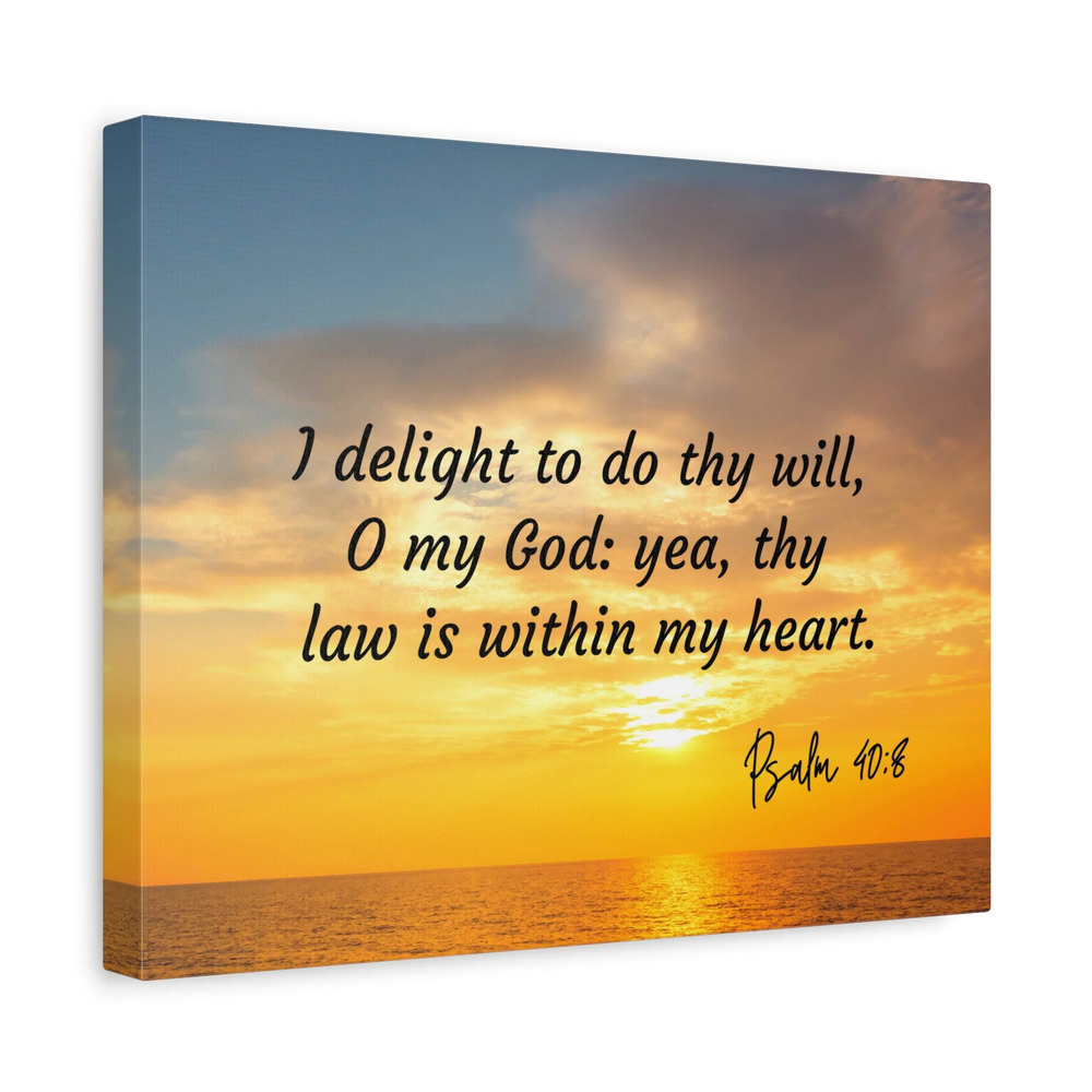 Scripture Walls Thy Will Psalms 40:8 Bible Verse Canvas Christian Wall Art